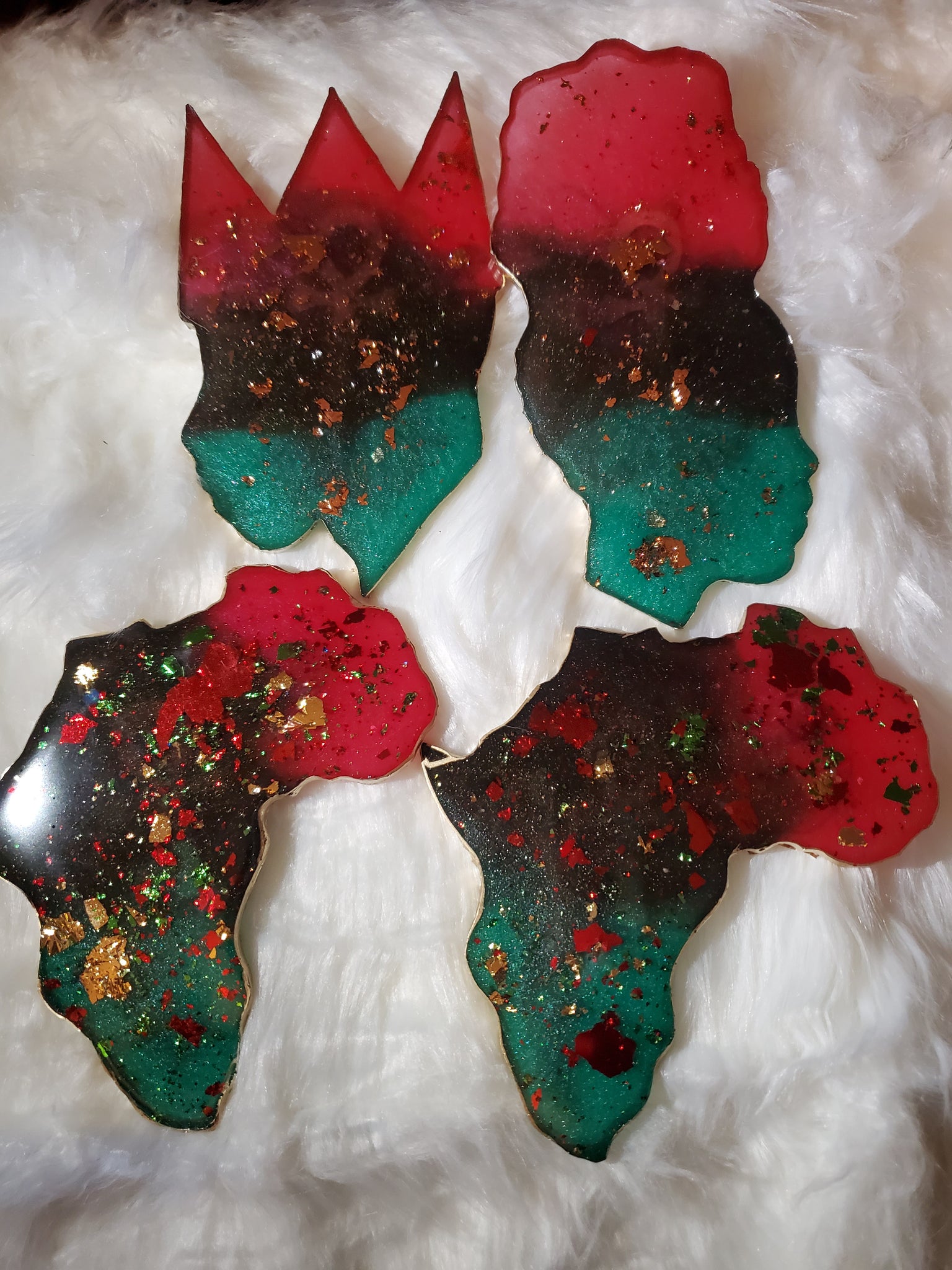 Large Africa Coaster Set - Pan African + Ankh
